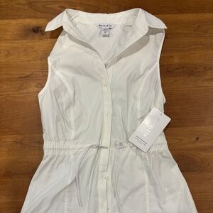 Athleta White Vest w/drawstrings